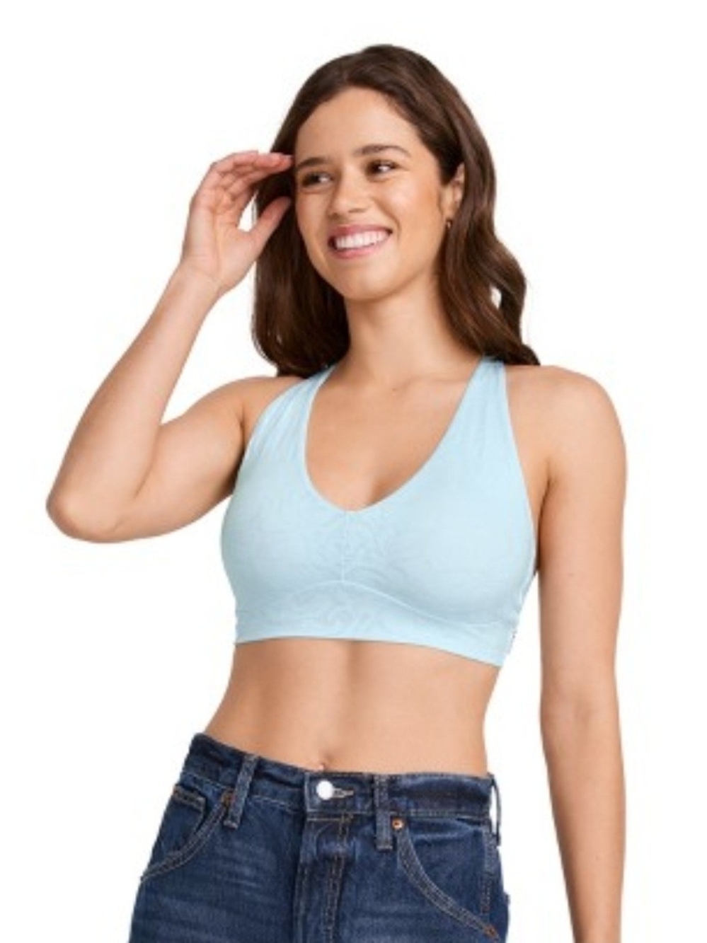 Jockey Light Blue V-Neck Seamless Bralette